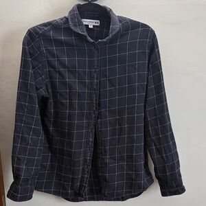 Uniqlo Navy Checkered Button Down Shirt